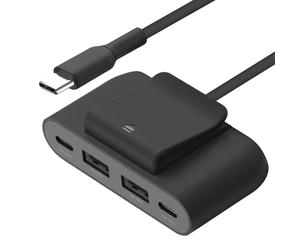 Hub de Charge USB C Multiports 2x USB C + 2x USB Câble 2m de Long Noir