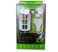 Hub de Chargement USB, Adaptateur multiport USB | Prise USB 6 Ports | Chargeur de Bureau Portable, Adaptateur de Charge de rallonge de 1 m/3,28 Pieds pour Plusieurs appareils