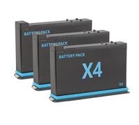 Hub de Chargeur de Batterie de Caméra avec 3 Batteries de Remplacement, Station de Stockage de Charge de Caméra d'action 3 Canaux pour X4 USB Type C