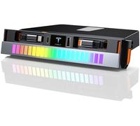 Hub de chargeur USB 65 W pour Tesla Model 3 Highland 2024-2025 & New Model Y Juniper 2026, charge rapide USB-C 122 W avec câbles rétractables, intégrée dans une console centrale RVB Ambient Light Fit