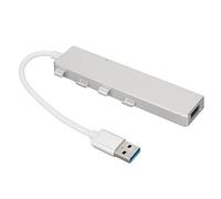 Hub de Données Ultra Fin USB 3.0 à 4 Ports, Port Multi USB Haute Vitesse avec Câble étendu, Adaptateur Multiport pour Ordinateur de Bureau (Argent)