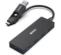 Hub de données USB 3.0 Ultra Plat à 4 Ports,avec Adaptateur USB 3.0,répartiteur USB 3.0,5 Gbps,Compatible avec iPhone 15 Pro/Max MacBook Pro/Air 2023,iPad Pro,iMac S23,XPS 17,etc