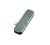 Hub de Extensão Tipo C para Computador PC 5 em 1 com Conector 3,55 mm PD100W USB3.0/USB3.1, Extensor USB Compatível YX04-X5