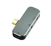 Hub de Extensão Tipo C para Computador PC com Conector 3,55 mm PD100W USB3.0/USB2.0, Extensor USB Compatível YX04 X3