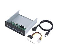 Hub de Panneau Avant 19 Broches vers 4 USB3.0 et 2 USB2.0, Panneau d'extension USB 6 Ports, Transfert de données Rapide et hub de Charge Rapide avec boîtier en métal, pour PC avec