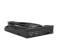 Hub de Panneau Avant de 3,5 Pouces, Hub USB Interne en Métal à 6 Ports, 2xUSB 3.0, USB C, 3,5 Mm, Lecteur de Carte Interne SD/TF, Panneau de Lecteur de Disquette 5 Gbit/s pour