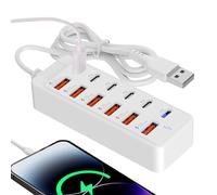 Hub de ports USB, adaptateur multifonction type C 66 W | Hub répartiteur plusieurs ports pour ordinateur portable, téléphone portable, tablette et bureau à domicile