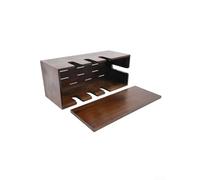 Hub de rangement en bois massif pour câbles et appareils électroniques - 31 x 13 x 12 cm - Panneau de rangement pour fils, décodeurs et appareils électroniques - Boîte de tri en bois naturel pour