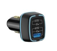 Hub de recharge automobile, chargeur rapide 105 W avec deux ports USB intelligents, compatible avec tous les appareils Android et iOS, Blueto