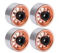 Hub de roue de roue de voiture RC de 1,9 pouce 4pcs métal 10 moyeu de trous triangulaire forte mise à niveau durable pour axial scx10 traxxas trx4 1/10 échelle rc d'escalade (Or)