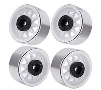 Hub de roue de roue de voiture RC de 1,9 pouce 4pcs métal 10 moyeu de trous triangulaire forte mise à niveau durable pour axial scx10 traxxas trx4 1/10 échelle rc d'escalade (Blanc 7330G3351)