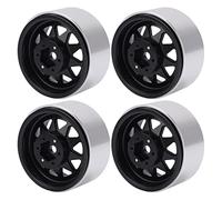 Hub de roue de roue de voiture RC de 1,9 pouce 4pcs métal 10 moyeu de trous triangulaire forte mise à niveau durable pour axial scx10 traxxas trx4 1/10 échelle rc d'escalade (Noir 7330f3852)