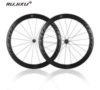 HUB de tube en fibre de carbone ultra-léger 700C, 120 anneaux, roue de vélo de route, frein en V, double profondeur en alliage d'aluminium 30/40/50mm, paire de roues 700C V brake