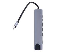 Hub de Type C, Coque en Alliage de Zinc, Petite Station d'accueil USB C Portable à 8 Ports pour Le Bureau Familial