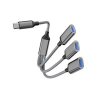 Hub de type C vers 3 ports USB - Adaptateur OTG de type C pour ordinateur portable, tablette, chargement et transfert de données - Hub USB pour lumière LED