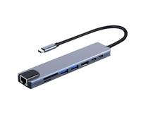 Hub de type USB: adaptateur de périphérique étendu, connexion LAN fiable, affichage vidéo net, boîtier métallique solide | Connexion pratique pour le partage de données de l'écran de t