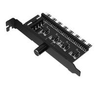 Hub de Ventilateur de Boîtier Pc, Contrôleur de Vitesse 8 Ventilateurs Noir | Connexion Facile, Réglage Manuel par Molette, Remplacement pour Châssis, Carte Pcb et ABS