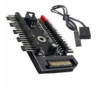 Hub de ventilateur de refroidissement 1 à 10, 12 V 4 broches avec entrée d'alimentation SATA, pour une gestion optimisée du flux d'air et des câbles dans les constructions PC haute performance (C)