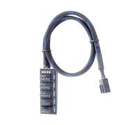 Hub de ventilateur PWM tressé à 5 voies avec contrôle automatique de la température et de la vitesse pour PC de refroidissement des cartes mères