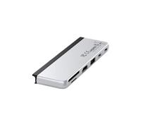 Hub Double USB-C pour Surface Pro 9 avec 6 Ports Différents Gris
