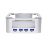 Hub et support en aluminium pour Mac Mini, station d'accueil USB 3.0 5 Gbit/s, compatible avec Mac Mini