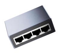 Hub Ethernet Gigabit d ' Extension LAN de Bureau avec RJ45 Frontal | Boîtier métallique sans ventilateur, entrée d ' alimentation de type C, ajustement compact pour les multimédia