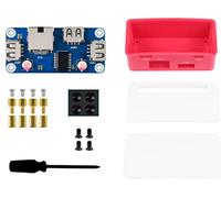 Hub Ethernet / USB HAT Boitier ABS pour Raspberry Pi Zero 2 W/Zero 2WH/Pi Zero/Zero W/Zero WH, avec 3 ports USB, compatible avec USB 2.0/1.1 et 1 port Ethernet RJ45 10/100M Auto-négociation