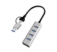 Hub Logilink USB HUB UA0455 USB 3.2 Gen 1 (3.1 Gen 1) Type-A + Type-C 5000 Mbit/s Hubs et concentrateurs en aluminium