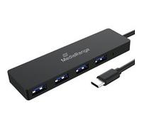 Hub Mediarange MRCS508 - 1xUSB-C vers 4xUSB3.0 - Plug and Play - Noir G