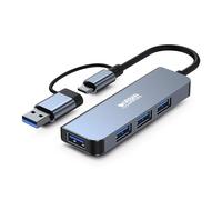 Hub MINEE USB A+C Multiports 4 en 1 4 USB A 3.0 Gris Urban Factory