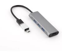 Hub Mini 4-En-1 Adaptateur Usb/Usb C Vers Hdmi + 3 Ports Usb 2.0 - Hub Usb En Aluminium Avec Adaptateur Type C Compatible Pc Mac Macbook Pro Macbook Air M1 Hp Dell Asus Acer - Nouveau 2022[Z1643]