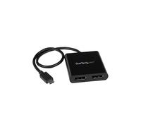 Hub MST USB-C - STARTECH - 2x DisplayPort - Ultra HD 4K - Compatible Thunderbolt 3 - Noir