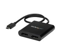 StarTech.com Adaptateur USB-C vers Double DisplayPort 1.2, Hub USB-C Multi-Moniteur MST, Double écran 4K 30Hz/1080p 60Hz DP Extender/Splitter pour Ordinateur Portable, Câble Intégré Extra-Long - Windows Uniquement