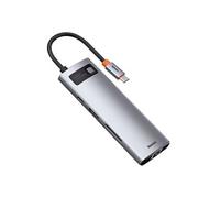 hub multifonction metal gleam 8in1 usb type-c alimentation usb type-c 100 w / hdmi 4k 30 hz / lecteur de carte memoire sd et microsd / 3x usb 3.2 gen