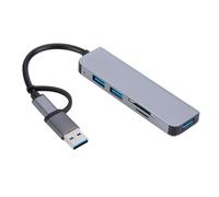 Hub Multiport Adapter, Compact Multiport Docking Station for Laptop, 10cm Wear Resistant Portable Hub for Data Transfer, Charging, Peripheral Connection, Ideal for Work, Travel, Study