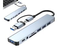 Hub multiport USB C C - Station de connectivité pour ordinateur portable 8 en 1, port adaptateur Dock | 100 W Power Delivery Charging, sortie vidéo VGA 4K, emplacements pour cartes 3.0, Internet