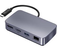 Hub Multiport Usb C Hdmi - Adaptateur 4K@60Hz, Dp/Displayport, Gigabit Ethernet, Usb 3.0, Thunderbolt 3/4 Dock - Station D'Accueil Pour Macbook Pro Air/Hp/Dell/Lenovo[Z1505]