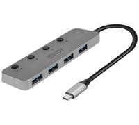 Hub Multiport USB-C® (USB 3.1) LINDY 43383 4 ports gris