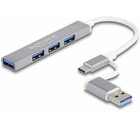 Hub multiport USB-C® (USB 3.2 Gen 1) Delock 64214 argent