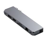 Hub pour MacBook USB C vers HDMI 4K, Ethernet, USB + 2 USB C, Carte Satechi Gris