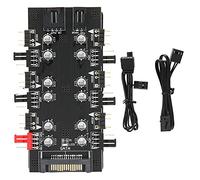 Hub répartiteur 6 voies, extension de hub de ventilateur PWM ARGB, carte d'extension de contrôle 3 broches de régulation de vitesse 4 broches avec base adhésive, pour système de (SATA interface)