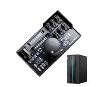 Hub répartiteur de ventilateur PWM - Contrôleur de vitesse de ventilateur de boîtier d'ordinateur haute puissance à 6 ports | Réglage précis sans effort à double alimentation avec bouton de vitesse po