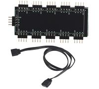 Hub répartiteur LED RVB PolyGen doté d'un câble d'extension de ventilateur d'ordinateur inclus, une solution à 10 ports pour l'éclairage du ventilateur de boîtier, fonctionne (12V 4 pin)