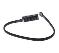 Hub répartiteur PWM 5 voies 4 broches/3 broches CPU ventilateur d'ordinateur manchon noir 12 V