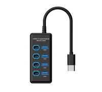 Hub répartiteur USB 3.0 avec plusieurs ports USB, interrupteur d'alimentation séparé et voyants LED, hub USB alimenté à 4 ports pour le