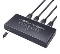 Hub Réseau,Switch Gigabit 8 Ports - Adaptateur 1000Mbps Plug and Play, Extenseur Portable pour PC Murale Maison Streaming Ordinateur Portable Exterieur TV