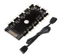 Hub RGB 5V 3Pin RGB LED Répartiteur Fan Hub Controleur Argb 1 à 11 Ports avec Port SATA avec Câble d'extension for PC Computer Fan PWM