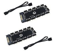 Hub RGB, CTRICALVER 2Pcs 1 à 11 Ports Controleur ARGB, RGB LED répartiteur Hub avec Port SATA/IDE (5 V 3 Broches)