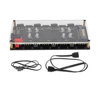 Hub RVB, 12 V 4 Broches Argb PWM Hub Professionnel Argb Fan Hub 2 en 1 RVB Gradation PWM Contrôle de la Température Régulation de Vitesse 8 Ports pour Ventilateur de Boîtier