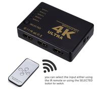 Hub séparateur HDTV, commutateur compatible HDMI, 4K x 2K, Ultra haute clarté, 5 Ports, avec télécommande IR